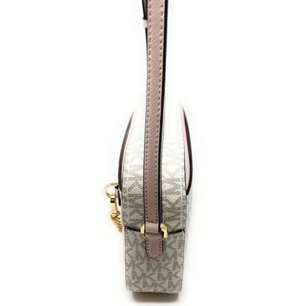 New Michael Kors Jet Large East West Zip Chain Crossbody Bag Vanilla Pink - Picture 4 of 16